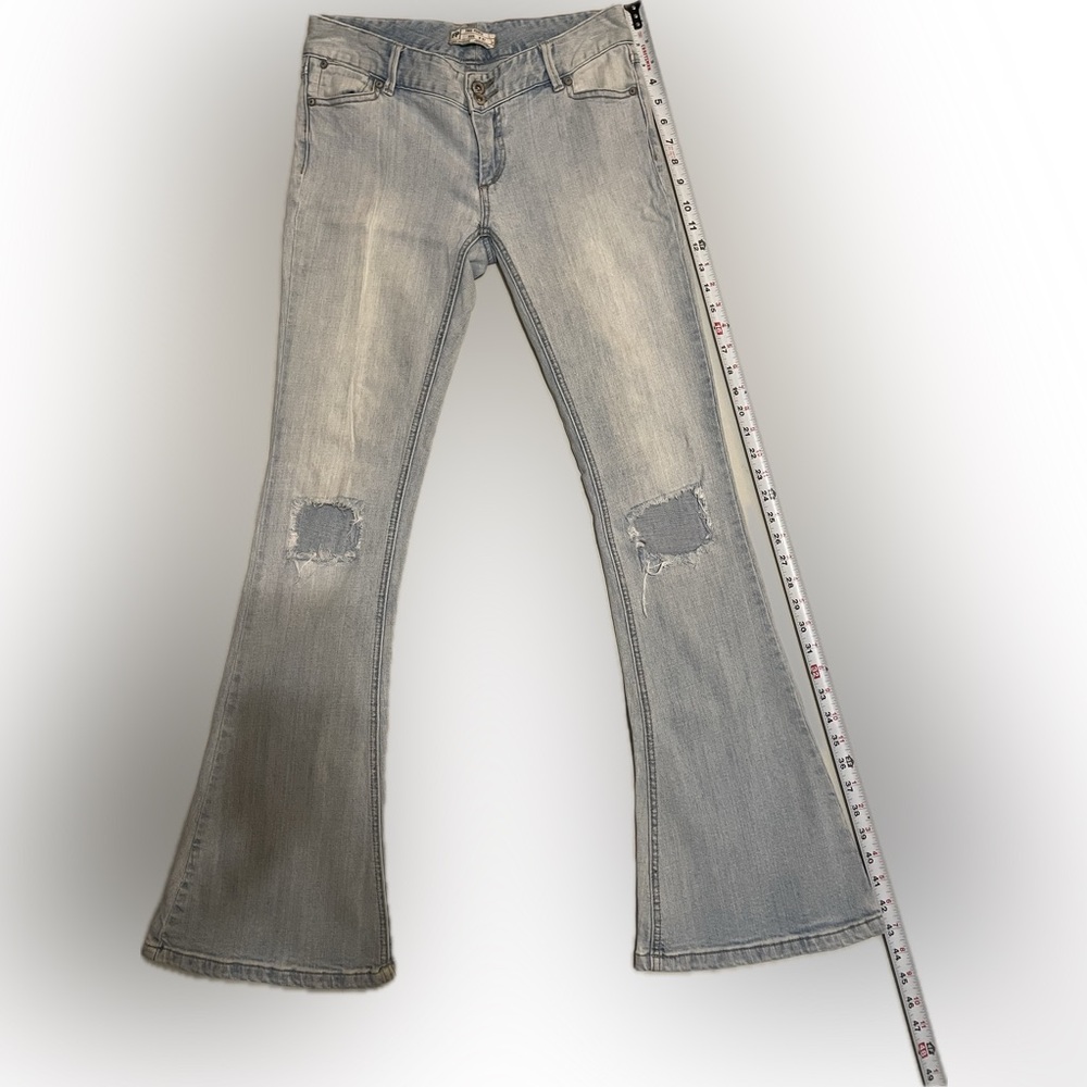 Free People Women's Light Gray Flared Jeans